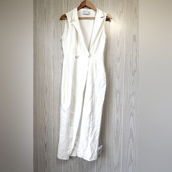 ASOS DESIGN Women’s Long Vest Waistcoat Ecru White Size 8 NWT - Picture 1 of 3